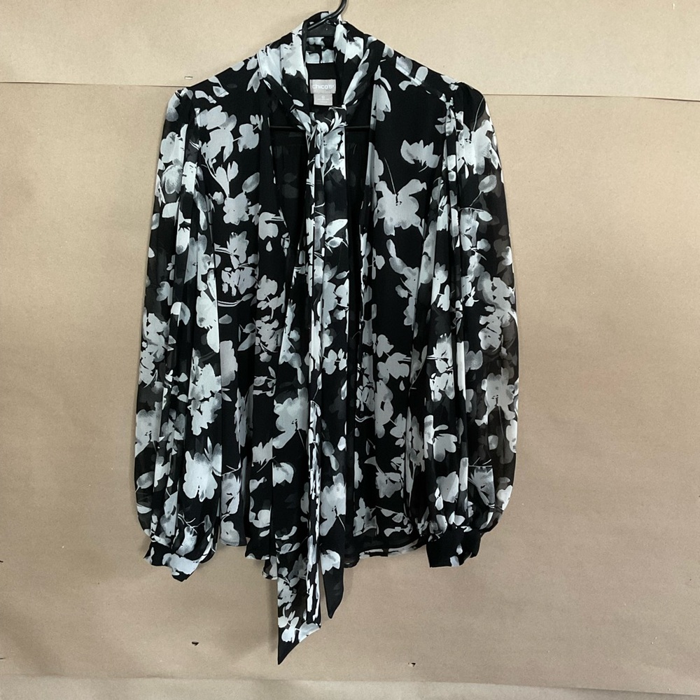 Chico’s cardigan. Sheer sleeves. Size 0